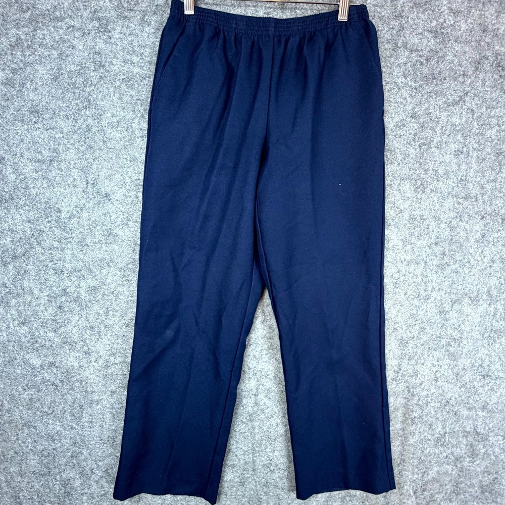 Alfred Dunner Grandma Ankle Pants Women 6P Blue Pull On Relaxed Fit Straight Leg